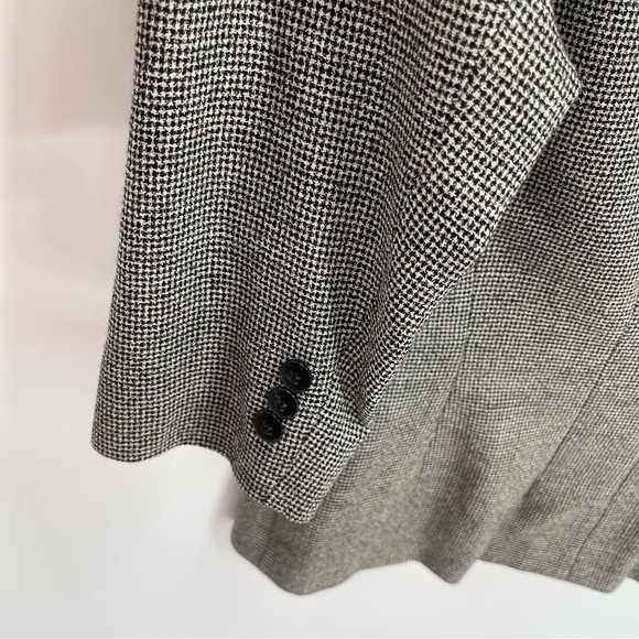 Brooks Brothers Double-breasted Wool 6 Houndstooth Women’s Blazer Black Collared - Picture 8 of 9